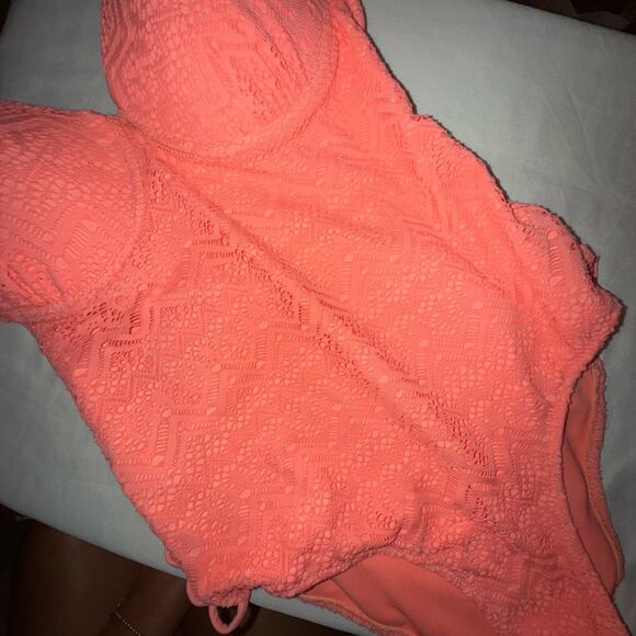 Tiki bikini one piece padded Strappy one piece swimsuit net - Picture 1 of 6